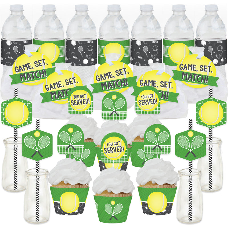You Got Served - Tennis - Baby Shower or Tennis Ball Birthday Party Favors and Cupcake Kit - Fabulous Favor Party Pack - 100 Pieces