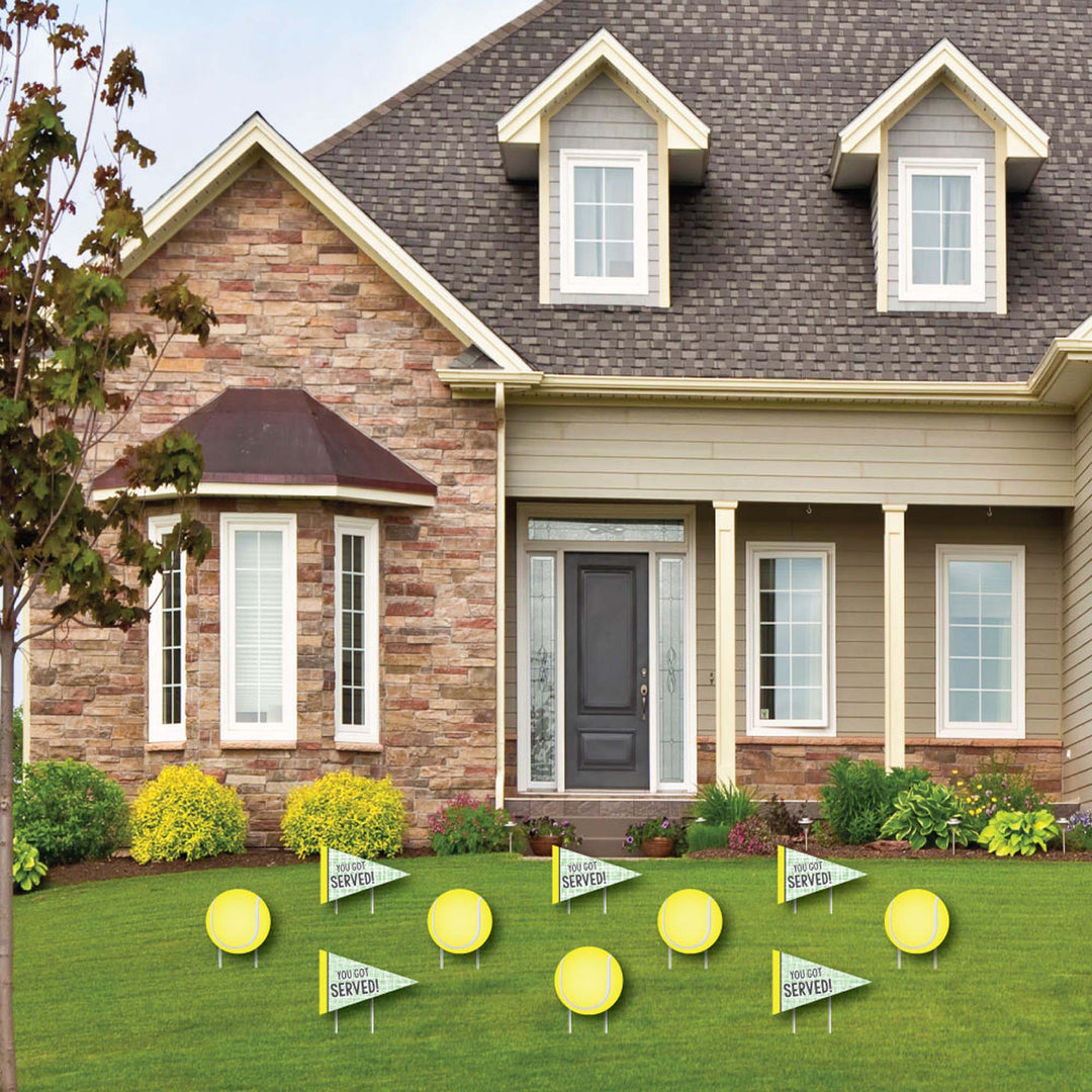 You Got Served - Tennis - Lawn Decorations - Outdoor Baby Shower or Birthday Party Yard Decorations - 10 Piece