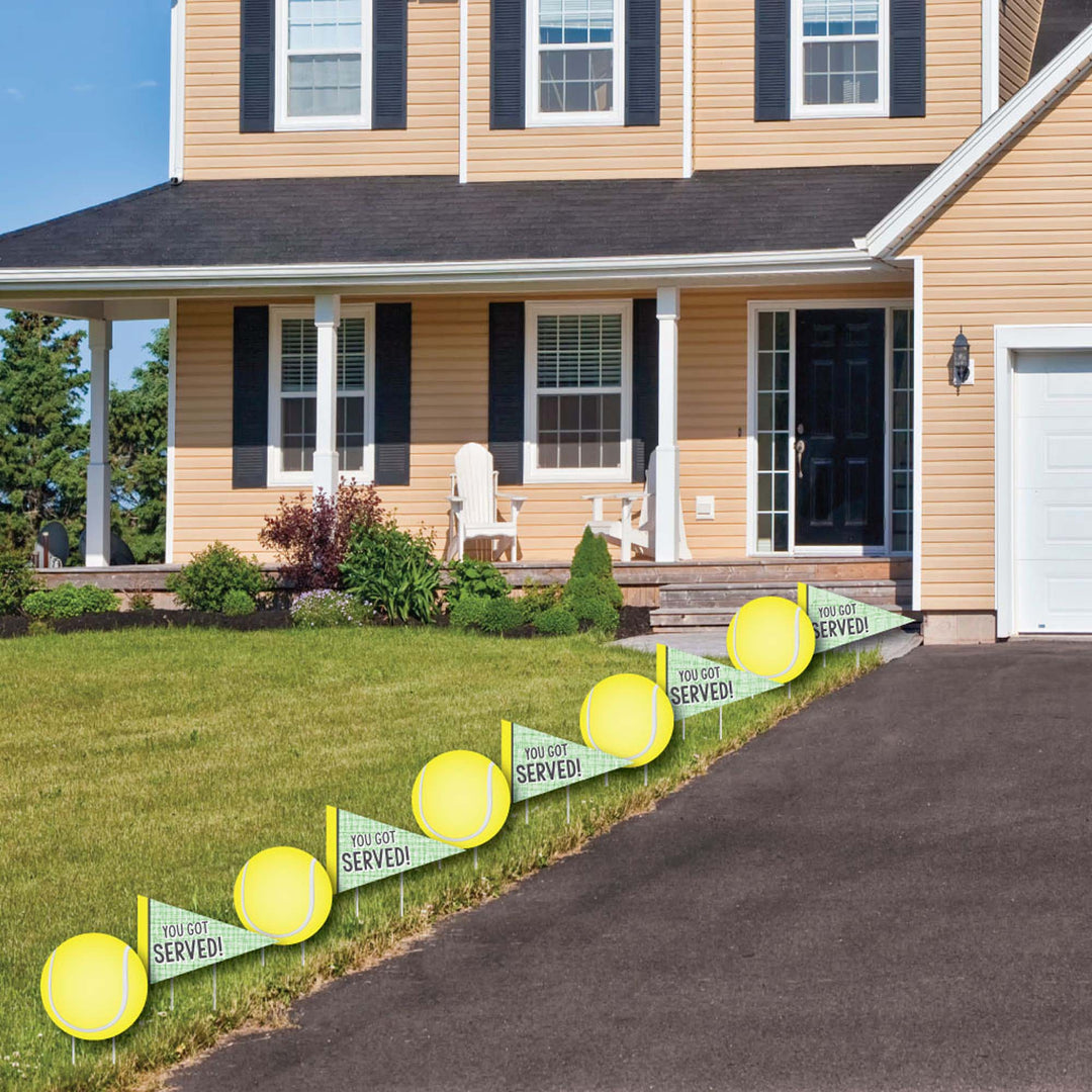 You Got Served - Tennis - Lawn Decorations - Outdoor Baby Shower or Birthday Party Yard Decorations - 10 Piece