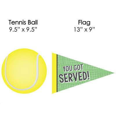 You Got Served - Tennis - Lawn Decorations - Outdoor Baby Shower or Birthday Party Yard Decorations - 10 Piece