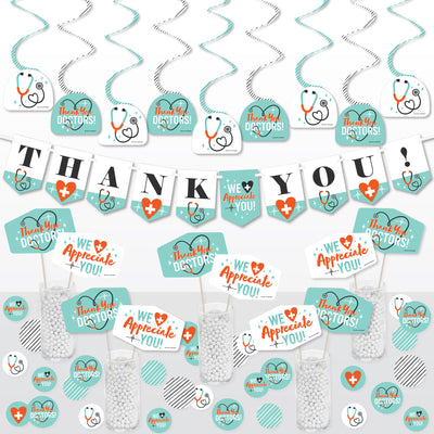 Thank You Doctors - Doctor Appreciation Week Supplies Decoration Kit - Decor Galore Party Pack - 51 Pieces