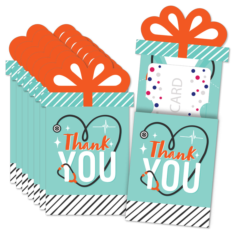 Thank You Doctors - Doctor Appreciation Week Money and Gift Card Sleeves - Nifty Gifty Card Holders - Set of 8