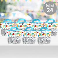 Thank You Teachers - DIY Teacher Appreciation Clear Goodie Favor Bag Labels - Candy Bags with Toppers - Set of 24