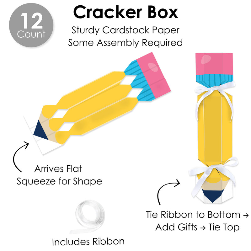 Thank You Teachers - No Snap Teacher Appreciation Party Table Favors - DIY Cracker Boxes - Set of 12