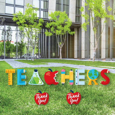 Thank You Teachers - Yard Sign Outdoor Lawn Decorations - Teacher Appreciation Yard Signs - Teachers