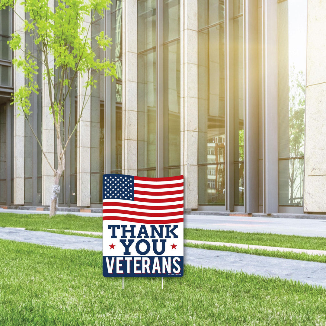 Thank You Veterans - Outdoor Lawn Sign - Support Our Troops Yard Sign - 1 Piece