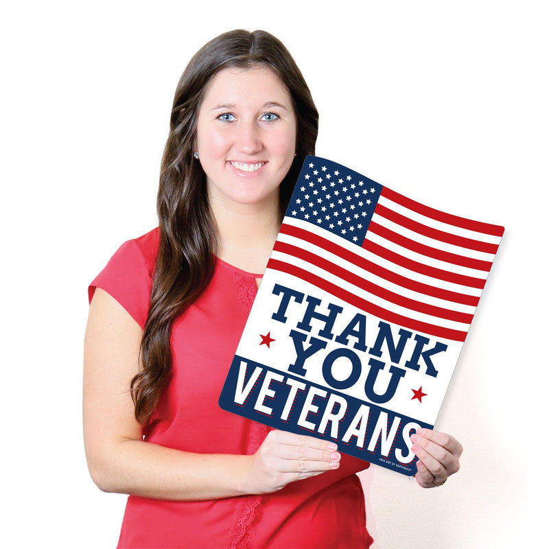Thank You Veterans - Outdoor Lawn Sign - Support Our Troops Yard Sign - 1 Piece
