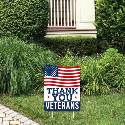 Thank You Veterans - Outdoor Lawn Sign - Support Our Troops Yard Sign - 1 Piece