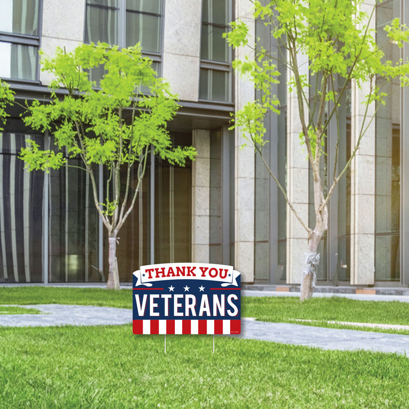 Thank You Veterans - Support Our Troops Yard Sign Lawn Decorations - Party Yardy Sign
