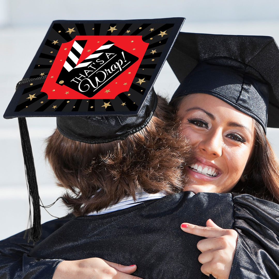 That’s a Wrap - Movie Graduation Cap Decorations Kit - Grad Cap Cover