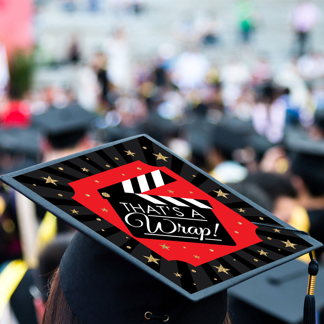 That’s a Wrap - Movie Graduation Cap Decorations Kit - Grad Cap Cover