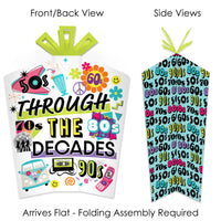 Through the Decades - Table Decorations - 50s, 60s, 70s, 80s, and 90s Party Fold and Flare Centerpieces - 10 Count