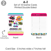 Through the Decades - 4 50s, 60s, 70s, 80s, and 90s Party Games - 10 Cards Each - Gamerific Bundle