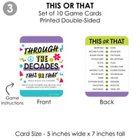 Through the Decades - 4 50s, 60s, 70s, 80s, and 90s Party Games - 10 Cards Each - Gamerific Bundle