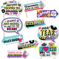 Funny Through the Decades - 50s, 60s, 70s, 80s, and 90s Party Photo Booth Props Kit - 10 Piece
