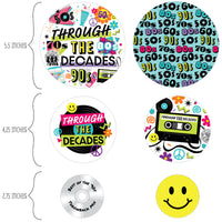 Through the Decades - 50s, 60s, 70s, 80s, and 90s Party Giant Circle Confetti - Party Decorations - Large Confetti 27 Count
