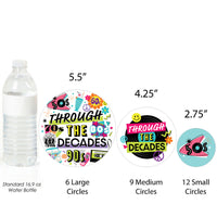 Through the Decades - 50s, 60s, 70s, 80s, and 90s Party Giant Circle Confetti - Party Decorations - Large Confetti 27 Count