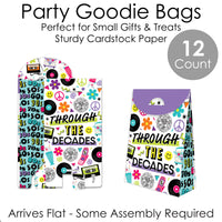 Through the Decades - 50s, 60s, 70s, 80s, and 90s Gift Favor Bags - Party Goodie Boxes - Set of 12
