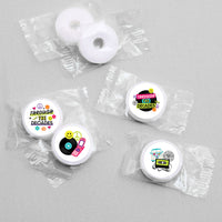 Through the Decades - 50s, 60s, 70s, 80s, and 90s Party Round Candy Sticker Favors - Labels Fit Chocolate Candy (1 sheet of 108)