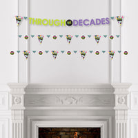 Through the Decades - 50s, 60s, 70s, 80s, and 90s Party Letter Banner Decoration - 36 Banner Cutouts and Through the Decades Banner Letters