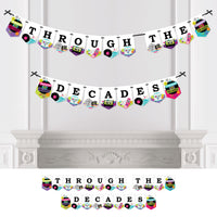 Through the Decades - 50s, 60s, 70s, 80s, and 90s Party Bunting Banner - Party Decorations - Through the Decades