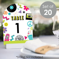 Through the Decades - 50s, 60s, 70s, 80s, and 90s Party Double-Sided 5 x 7 inches Cards - Table Numbers - 1-20