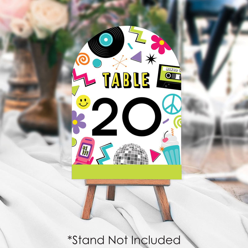 Through the Decades - 50s, 60s, 70s, 80s, and 90s Party Double-Sided 5 x 7 inches Cards - Table Numbers - 1-20