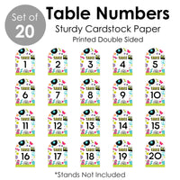 Through the Decades - 50s, 60s, 70s, 80s, and 90s Party Double-Sided 5 x 7 inches Cards - Table Numbers - 1-20