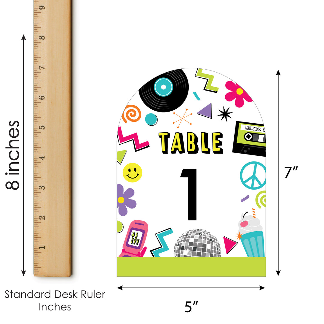 Through the Decades - 50s, 60s, 70s, 80s, and 90s Party Double-Sided 5 x 7 inches Cards - Table Numbers - 1-20