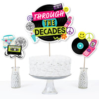 Through the Decades - 50s, 60s, 70s, 80s, and 90s Party Centerpiece Sticks - Table Toppers - Set of 15