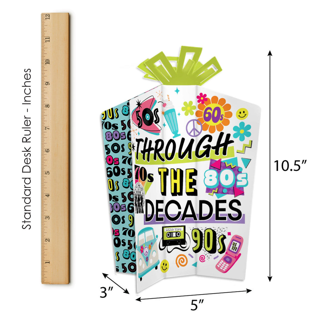 Through the Decades - 50s, 60s, 70s, 80s, and 90s Party Decor and Confetti - Terrific Table Centerpiece Kit - Set of 30