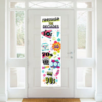 Through the Decades - 50s, 60s, 70s, 80s, and 90s Party Front Door Decoration - Vertical Banner