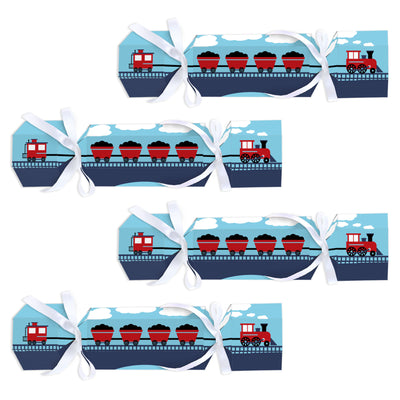 Railroad Party Crossing - No Snap Steam Train Birthday or Baby Shower Party Table Favors - DIY Cracker Boxes - Set of 12