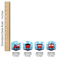 Railroad Party Crossing - Steam Train Birthday Party or Baby Shower Scavenger Hunt - 1 Stand and 48 Game Pieces - Hide and Find Game