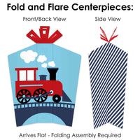 Railroad Party Crossing - Steam Train Birthday Party or Baby Shower Decor and Confetti - Terrific Table Centerpiece Kit - Set of 30