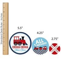 Railroad Party Crossing - Steam Train Birthday Party or Baby Shower Decor and Confetti - Terrific Table Centerpiece Kit - Set of 30