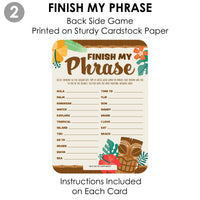 Tropical Luau - 2-in-1 Hawaiian Beach Party Cards - Activity Duo Games - Set of 20