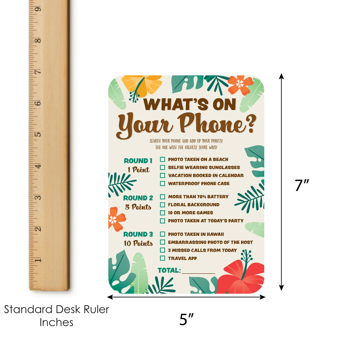 Tropical Luau - 2-in-1 Hawaiian Beach Party Cards - Activity Duo Games - Set of 20