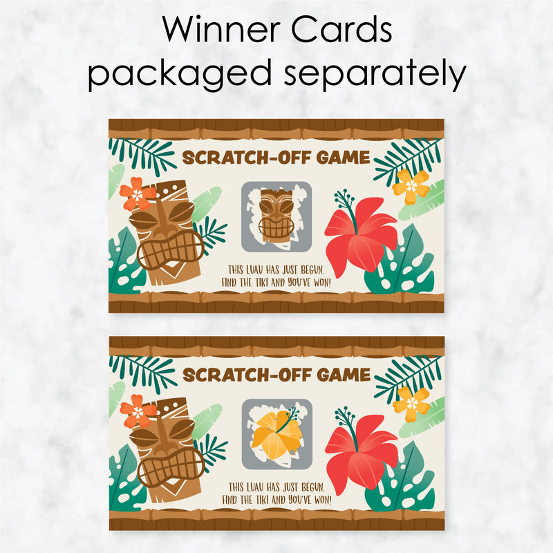 Tropical Luau - Hawaiian Beach Party Game Scratch Off Cards - 22 Count