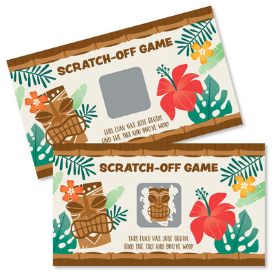 Tropical Luau - Hawaiian Beach Party Game Scratch Off Cards - 22 Count