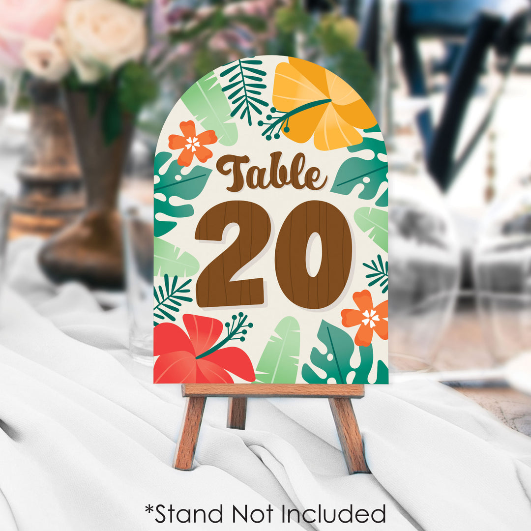 Tropical Luau - Hawaiian Beach Party Double-Sided 5 x 7 inches Cards - Table Numbers - 1-20