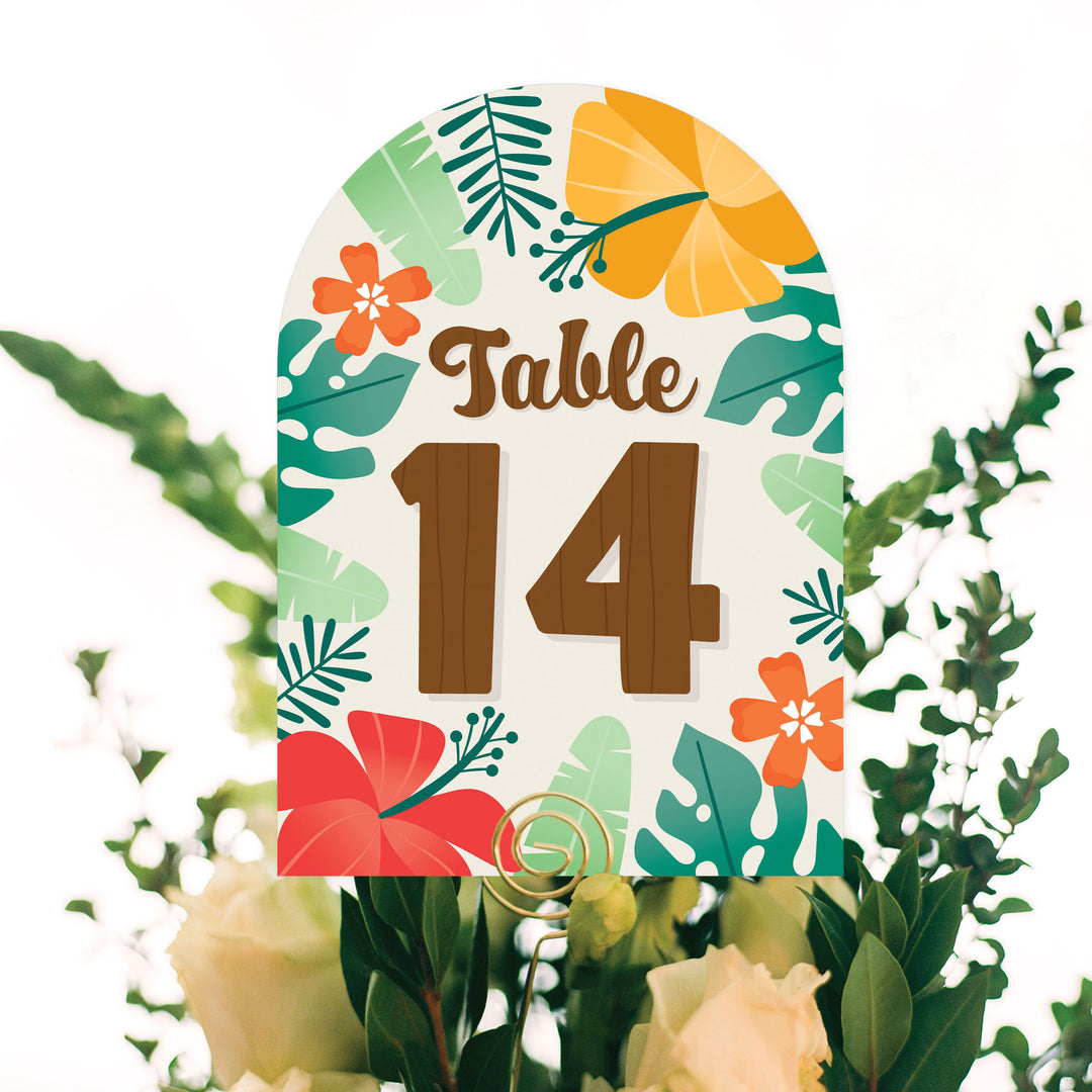 Tropical Luau - Hawaiian Beach Party Double-Sided 5 x 7 inches Cards - Table Numbers - 1-20