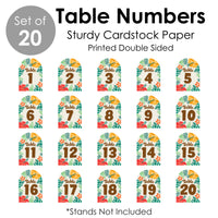 Tropical Luau - Hawaiian Beach Party Double-Sided 5 x 7 inches Cards - Table Numbers - 1-20