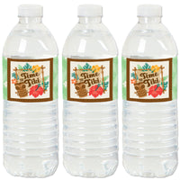 Tropical Luau - Hawaiian Beach Party Water Bottle Sticker Labels - Set of 20