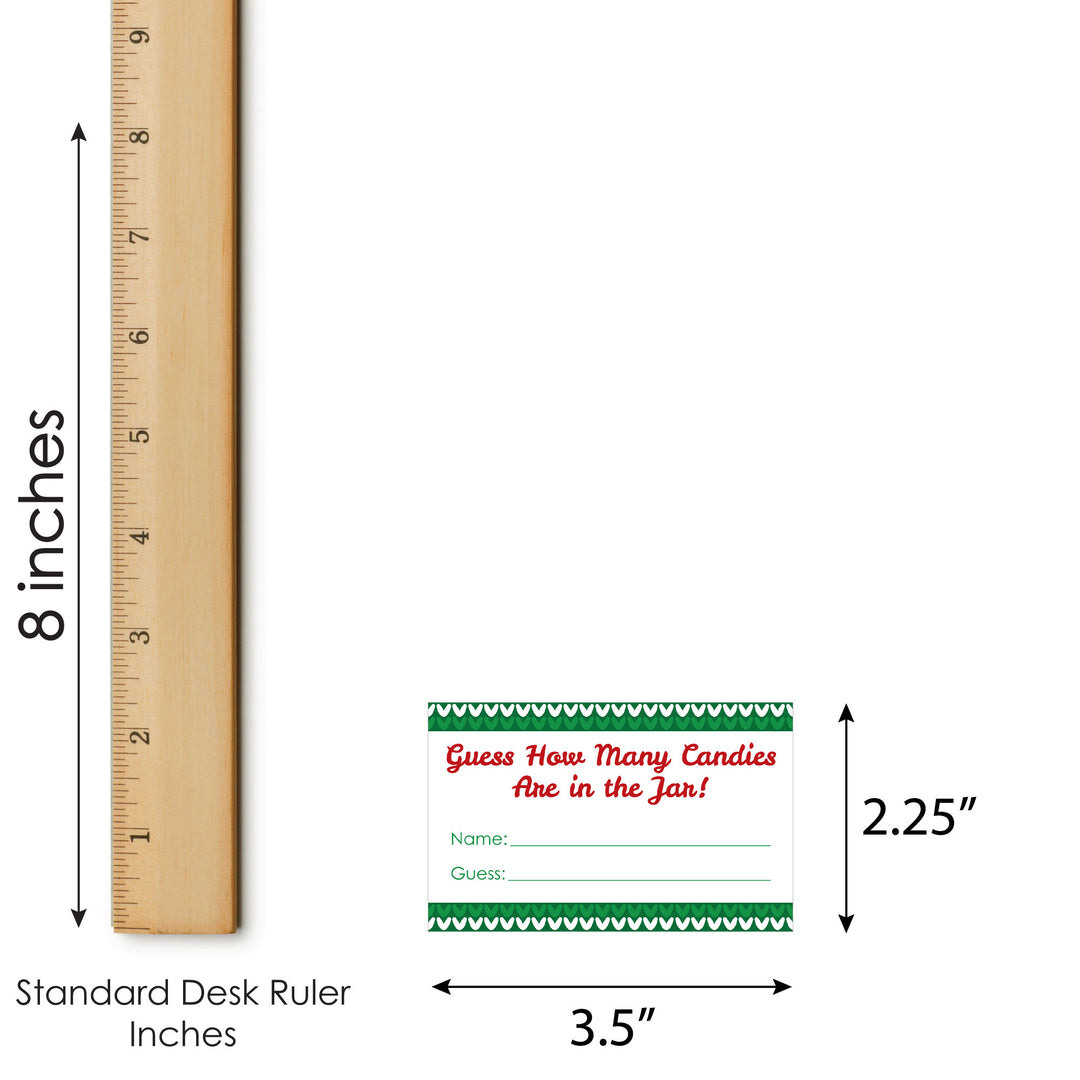 Ugly Sweater - How Many Candies Holiday and Christmas Party Game - 1 Stand and 40 Cards - Candy Guessing Game