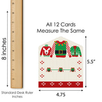 Ugly Sweater - Holiday and Christmas Party Game Pickle Cards - Pull Tabs 3-in-a-Row - Set of 12