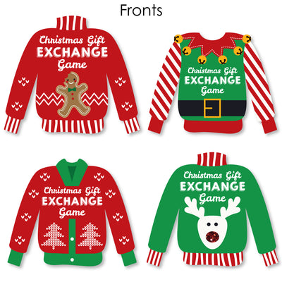 Ugly Sweater - Holiday and Christmas Party Have or Have Not Cards - Christmas Gift Exchange Game - Set of 24