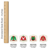 Ugly Sweater - Holiday and Christmas Party Scavenger Hunt - 1 Stand and 48 Game Pieces - Hide and Find Game