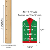 Ugly Sweater - Holiday and Christmas Party Game Pickle Cards - Truth, Dare, Share Pull Tabs - Set of 12