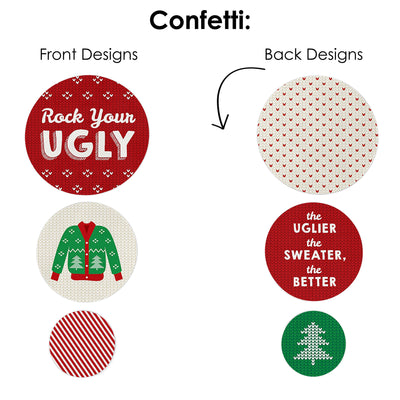 Ugly Sweater - Holiday and Christmas Party Decor and Confetti - Terrific Table Centerpiece Kit - Set of 30